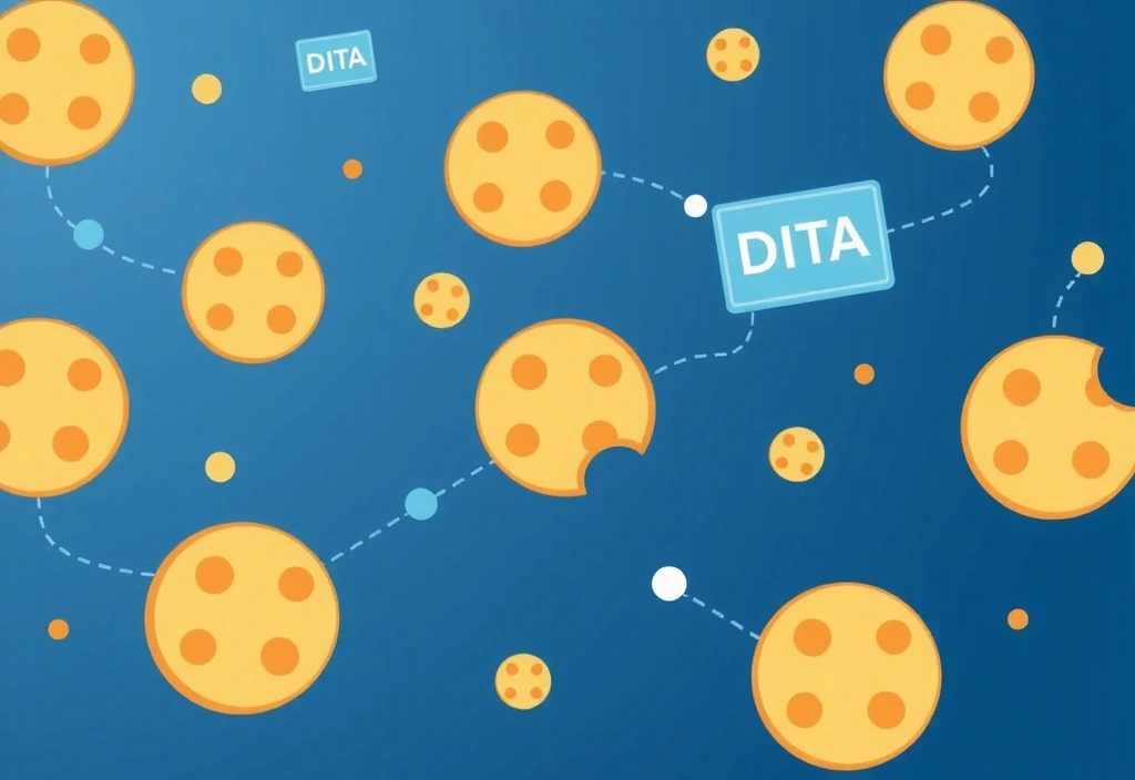 Rysunek przedstawiający ciasteczka w formie danych cyfrowych na niebieskim tle, symbolizujące pliki cookie i ich funkcję w internecie.