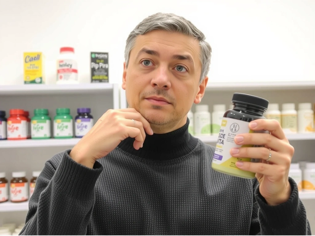 Osoba czytająca etykietę suplementu