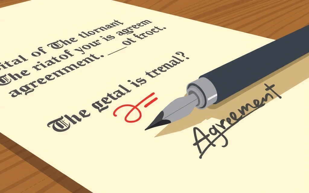 Ilustracja przedstawiająca dokumenty prawne i podpisy